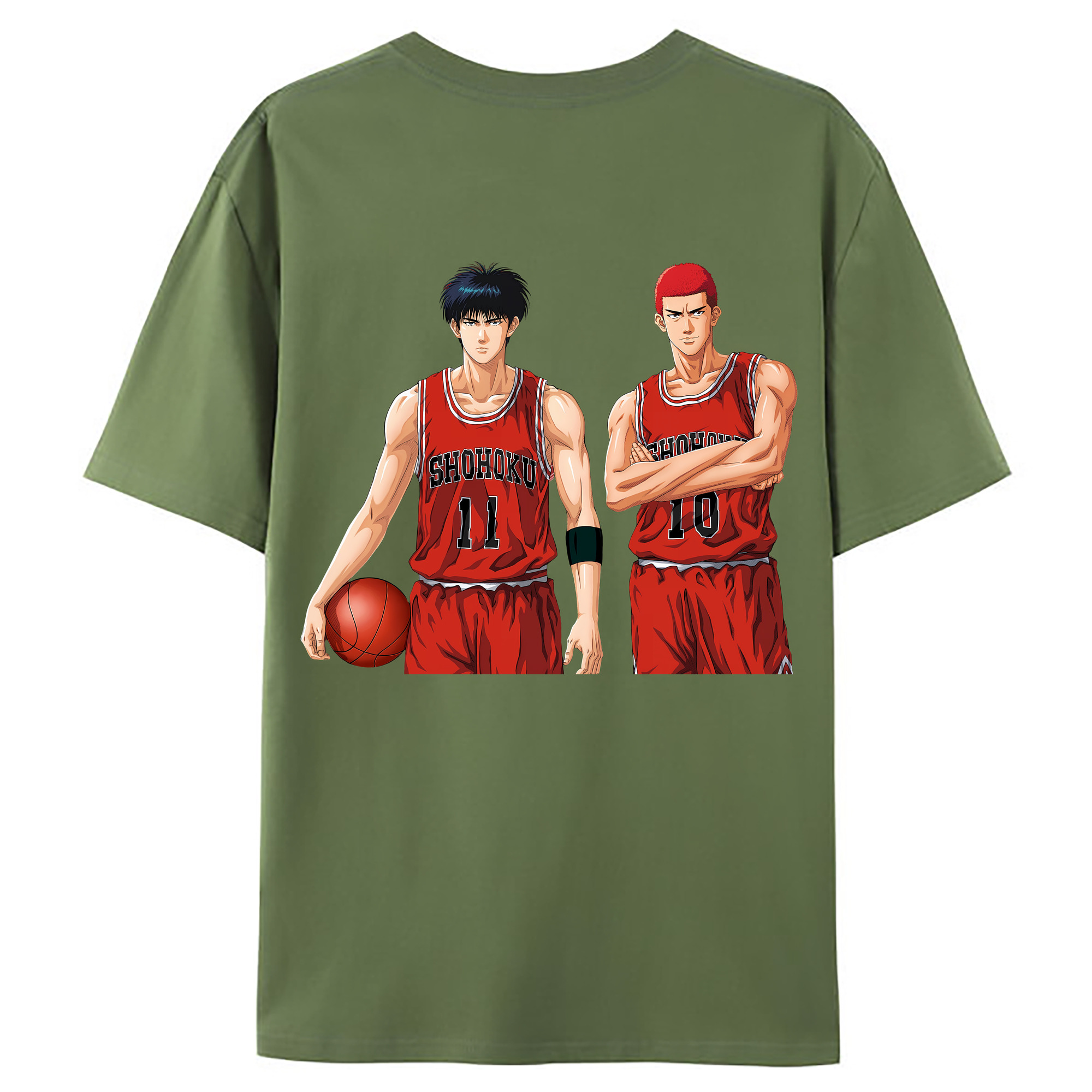 （画像用） SLAM DUNK／スラムダンク 綿100％ メンズ半袖Tシャツ（バックプリント） 通気性